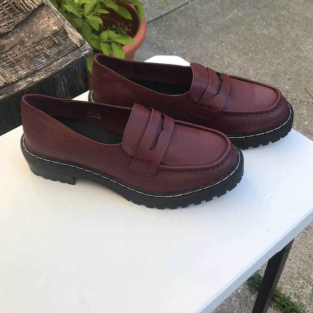 torrid Burgundy Penny Loafers with Black Lug Sole